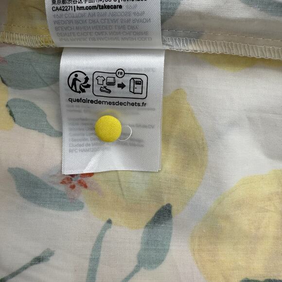 H&M Tiered Maxi Dress XS Womens Lemon Print Strappy Sundress Summer Resort Fruit - Picture 8 of 8